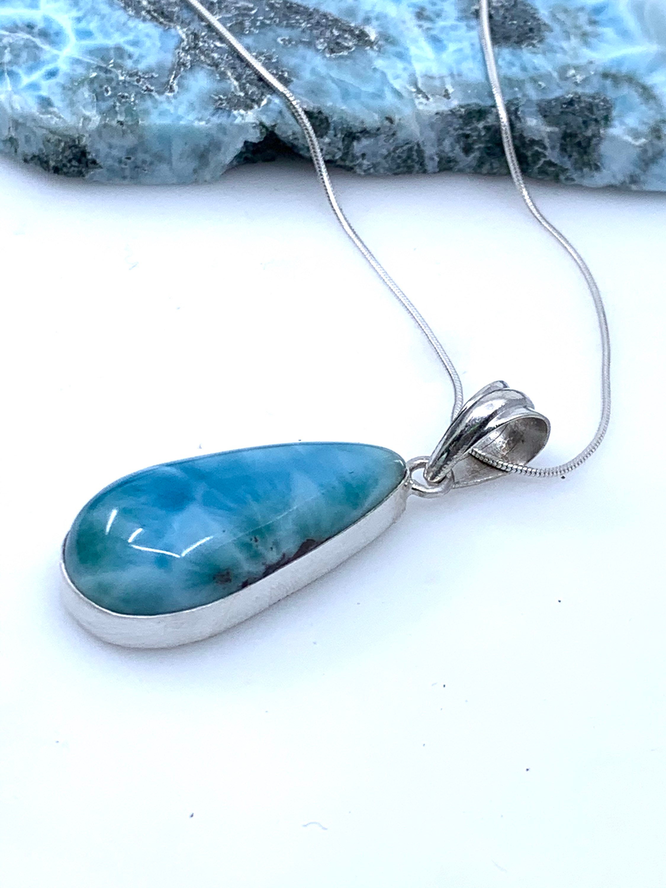 Larimar sterling silver 18 necklace lobster claw clasp Fine Jewelry ...