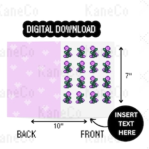 Fairy Rose afdrukbare Valentijnsdag wenskaart, verjaardag, jubileum, Stardew Farming geïnspireerd, digitaal bestand, 5 x 7