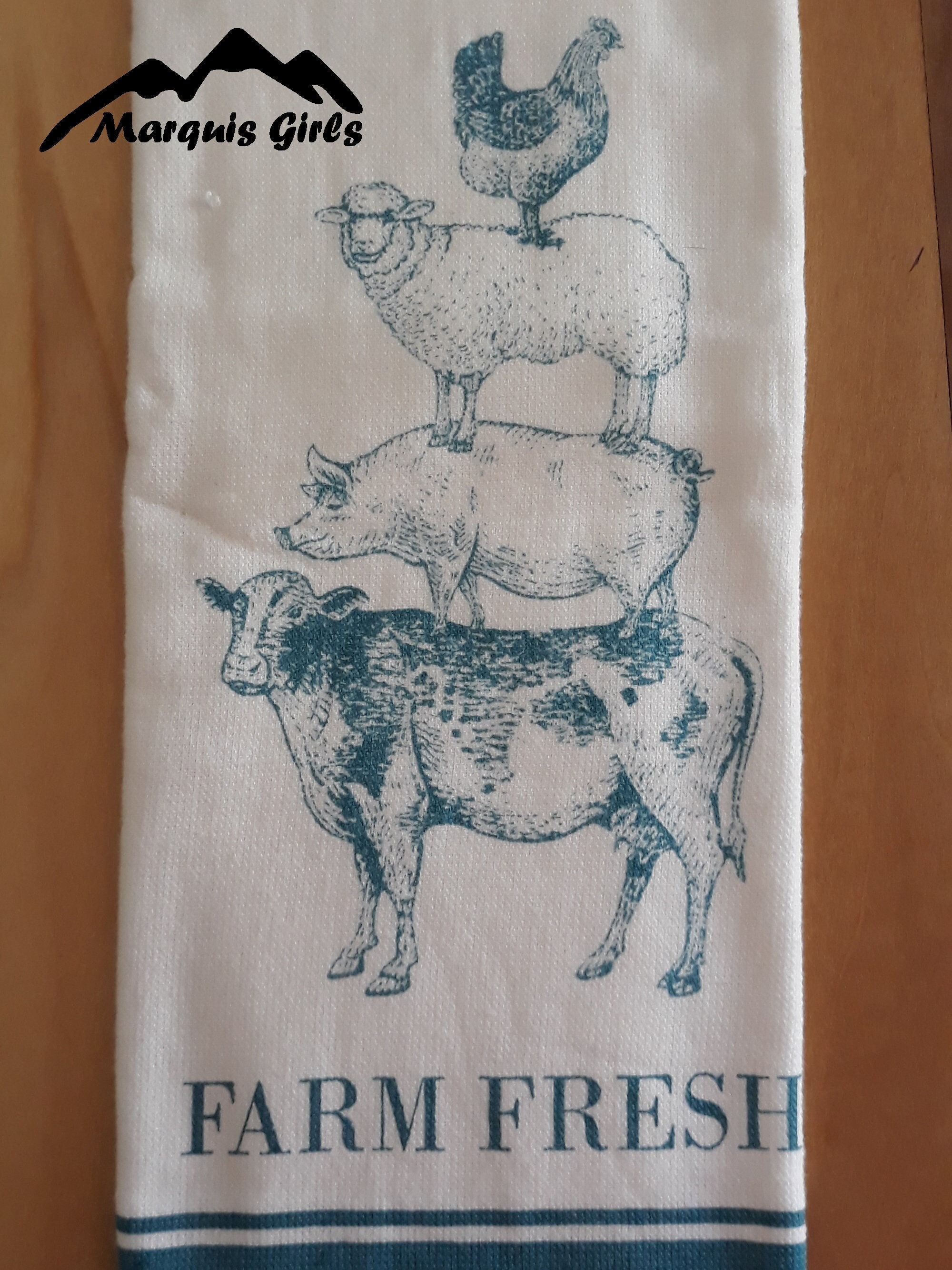 Farm Animals Hanging Dish Towel Dishcloths & Kitchen Towels Home & Living