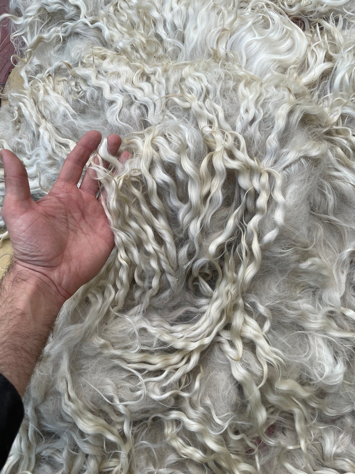 Raw white mohair fleece 35 oz 1000 gr. Angora wool fiber. Etsy
