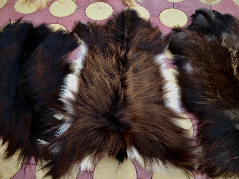 Real Caucasian mountain goat fur pelt as shaggy rug shag fur | Etsy