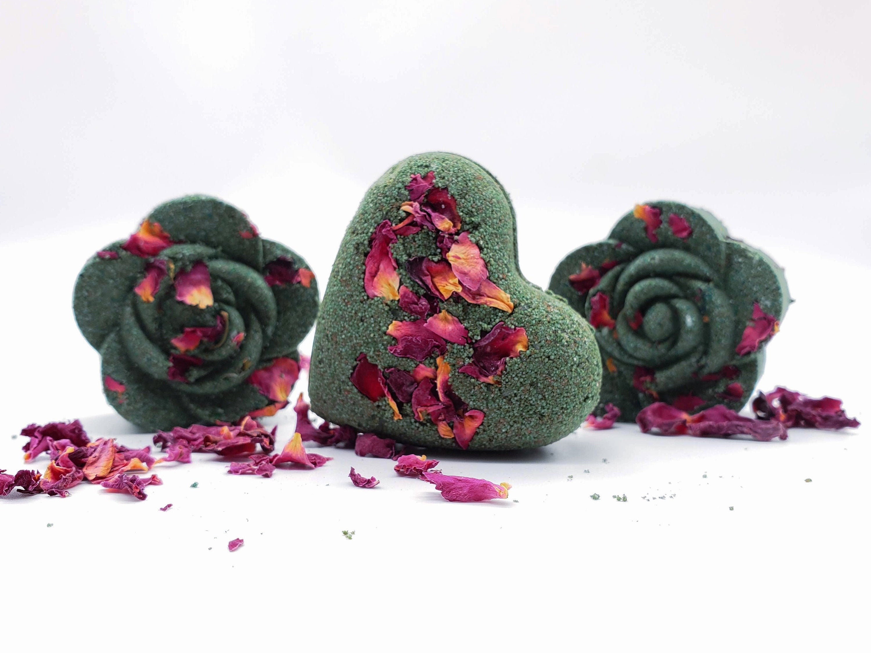 Charcoal & Rose Petal Bath Bombs