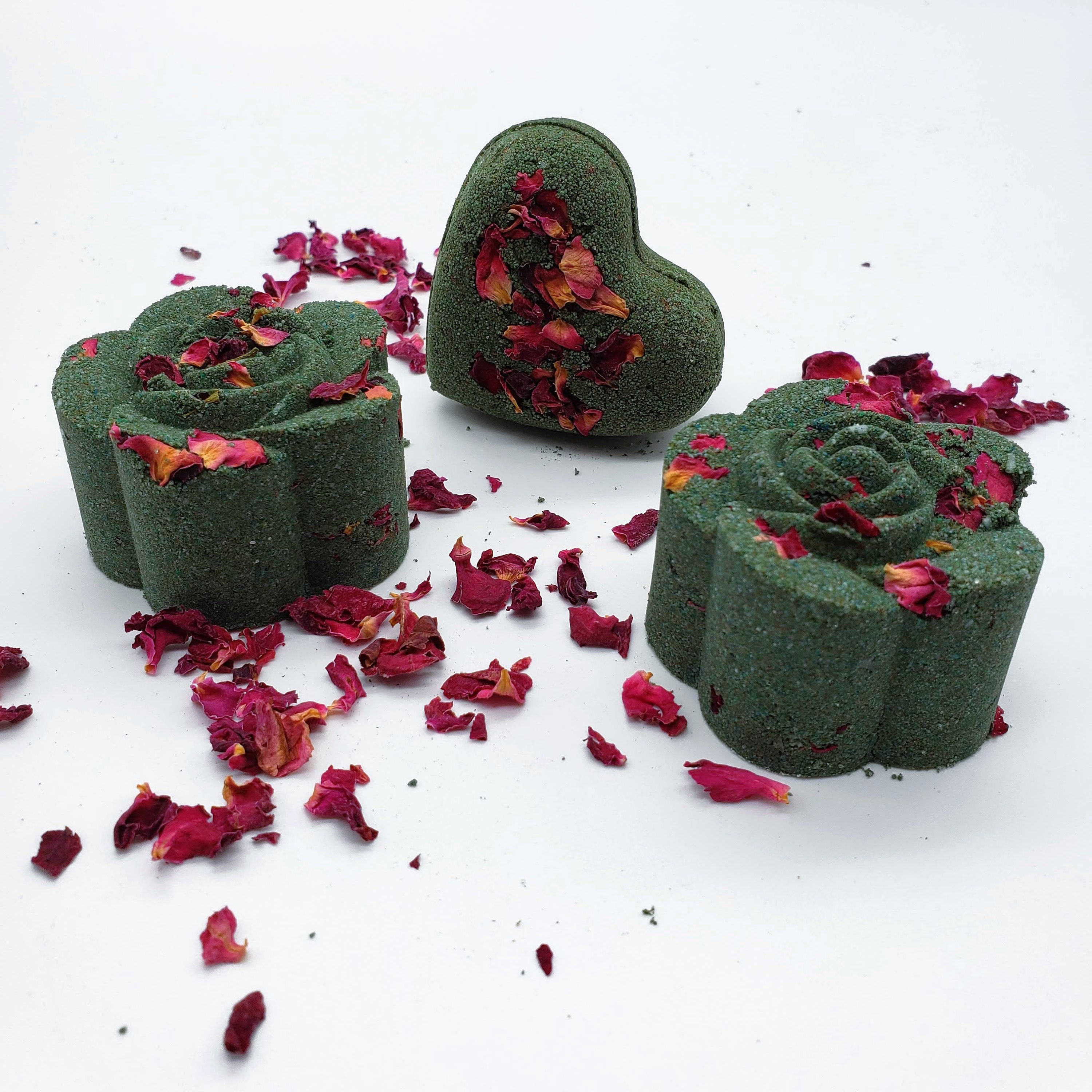 Charcoal & Rose Petal Bath Bombs