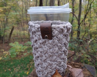 CROCHET PATTERN - Coffee Cup Cozy, Crochet Iced Coffee Cozy, Crochet Coffee Cozy Pattern, Crafty Chick Crochet Pattern, Coffee Cozy,  Cozy