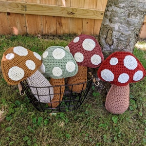 Mushroom pillow, Stuffie, boho chic decor for living room and baby nursery, farmhouse home decor, decorative plant throw pillow stuffie