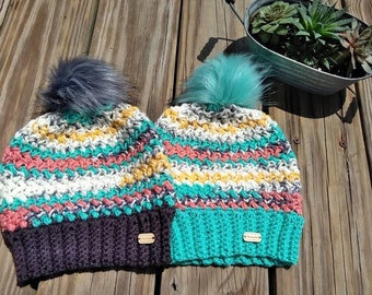 CROCHET PATTERN- crochet hat pattern for woman, crochet beanie pattern, messy bun hat pattern, easy crochet hat pattern