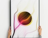 Abstract silk wave wall art decor, Minimalist line art, Modern art, Scandinavian style, feng shui