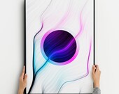 Abstract silk wave wall art decor, Minimalist line art, Modern art, Scandinavian style, feng shui