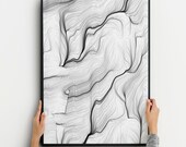 Abstract silk wave wall art decor, Minimalist line art, Modern art, Scandinavian style, feng shui