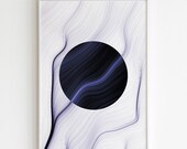 Abstract silk wave wall art decor, Minimalist line art, Modern art, Scandinavian style, feng shui