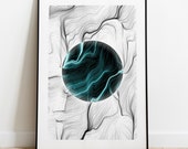 Abstract silk wave wall art decor, Minimalist line art, Modern art, Scandinavian style, feng shui