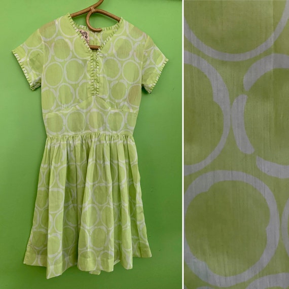 JOHN BAXTER vintage 1960s lime green and white day dr… Gem