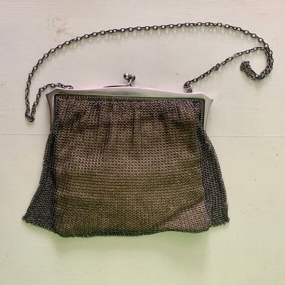 Bolso de malla de cadena de plata de ley antigua de 1916 hecho | Etsy España