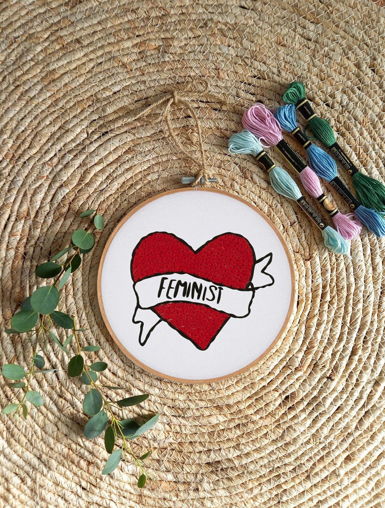 Heart Banner - Broderie Personnalisée Texte ou Prénom Cadeau d'anniversaire, Naissance, Mariage, Déc