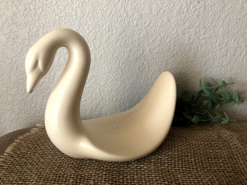 Minimalist Cream Duck Swan Figurine\\\\ Modernist Ceramic\\\\ Home Decor Accessories