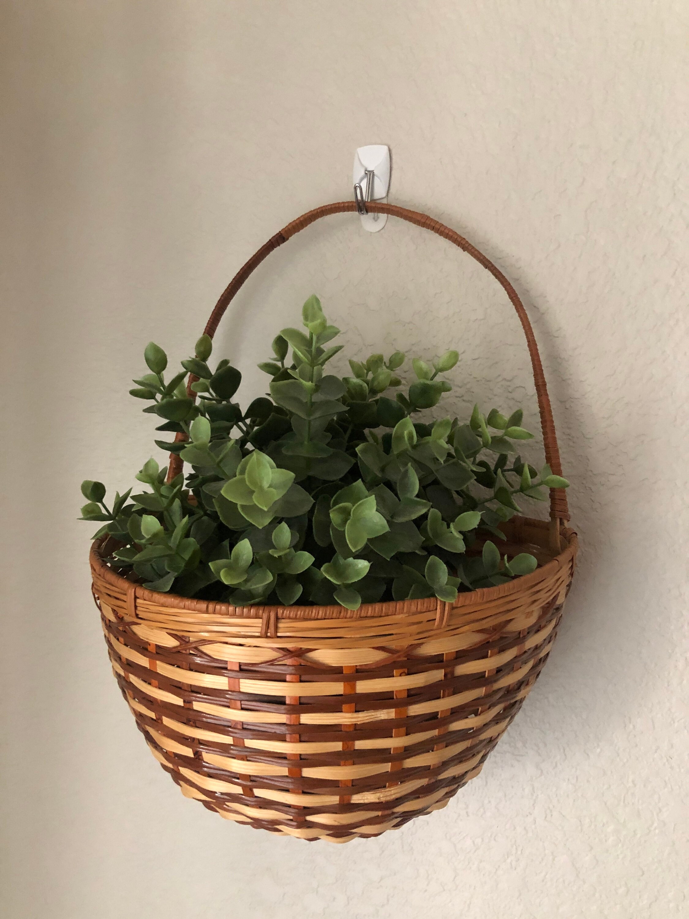 Wicker Wall Basket Hanging Basket Eco Friendly Nursery Etsy
