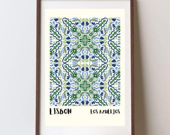 Lisbon Tile Art Print: Portuguese Azulejo Pattern (Digital Download)