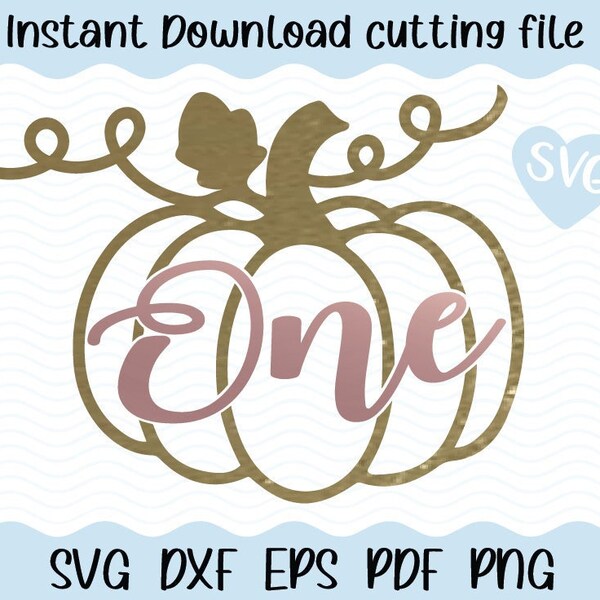 One Pumpkin SVG eps dxf pdf png decal INSTANT DOWNLOAD