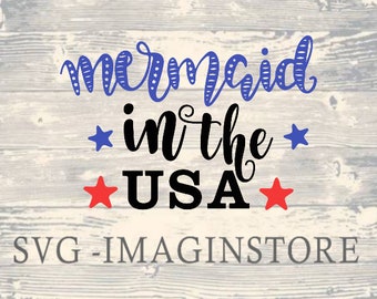 Download Mermaid In Usa Svg Etsy