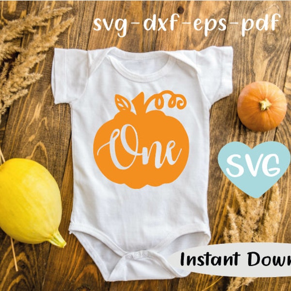 One Pumpkin SVG eps dxf pdf decal INSTANT DOWNLOAD