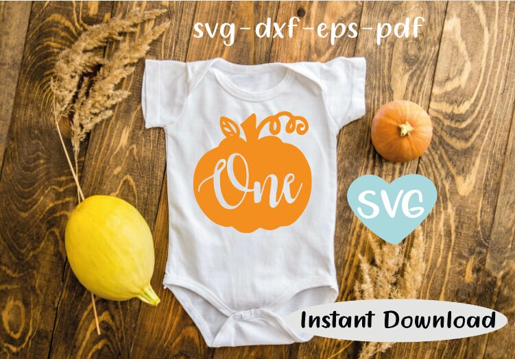 One Pumpkin SVG eps dxf pdf decal INSTANT DOWNLOAD