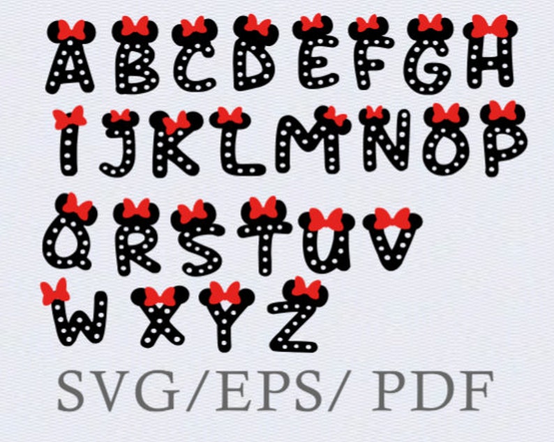 minnie mouse alphabet letters disney file cricut svg decal