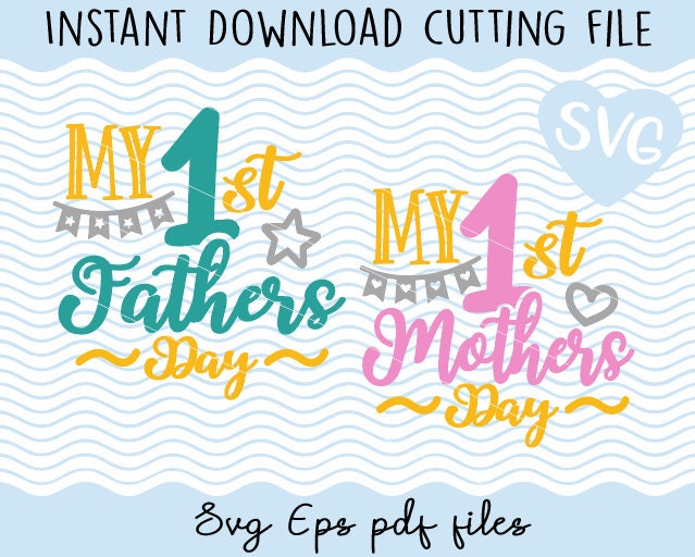 Download My first Fathers Day Mothers day Bundle SVG eps pdf Files | Etsy