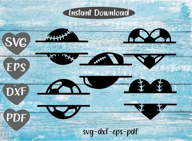 Sports Monogram Bundle Personalise SVG Eps Dxf Pdf Decal Etsy