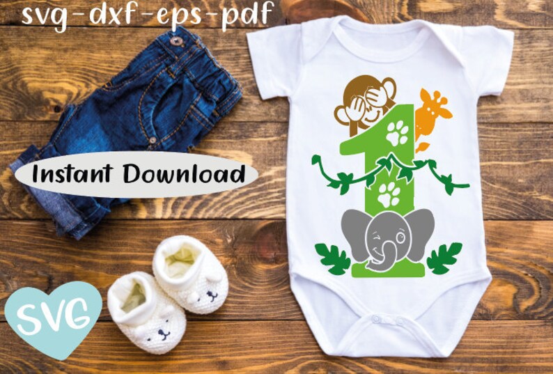 Download Jungle animals 1st Birthday file Cricut SVG dxf eps pdf decal | Etsy