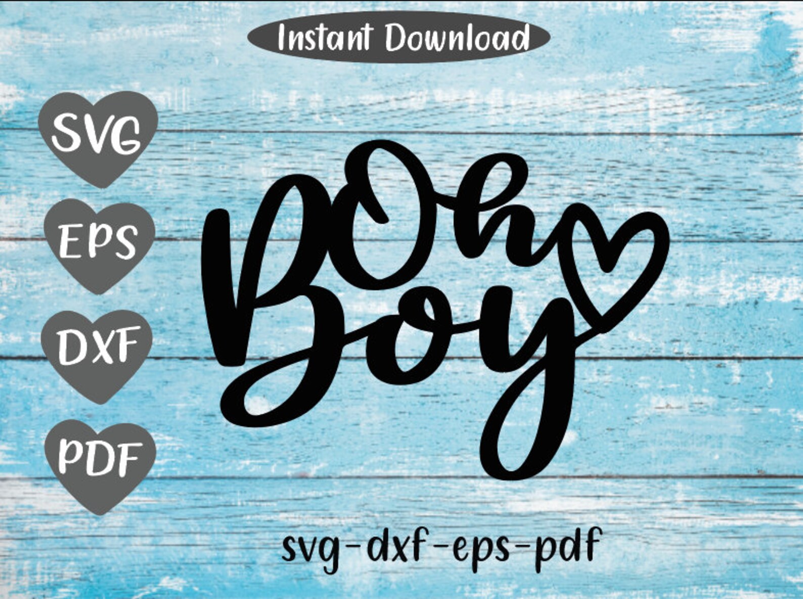 Download Oh boy gender cake topper baby SVG eps dxf eps Instant | Etsy