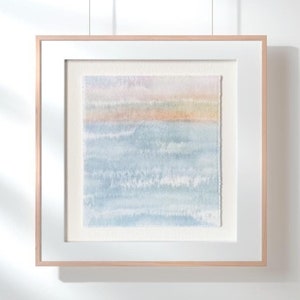 Watercolor Ocean Textile Art, Unique Gift for the Home, Fabric Art,Fabric Landscape Art,Textile Wall Art,Ocean Art,Seascape Art, Beach Decor