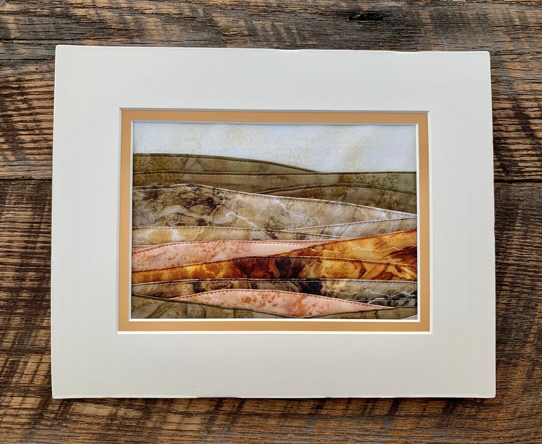 AUTUMN HILLS, Fabric Landscape Art, Abstract Fabric Art, Textile Art