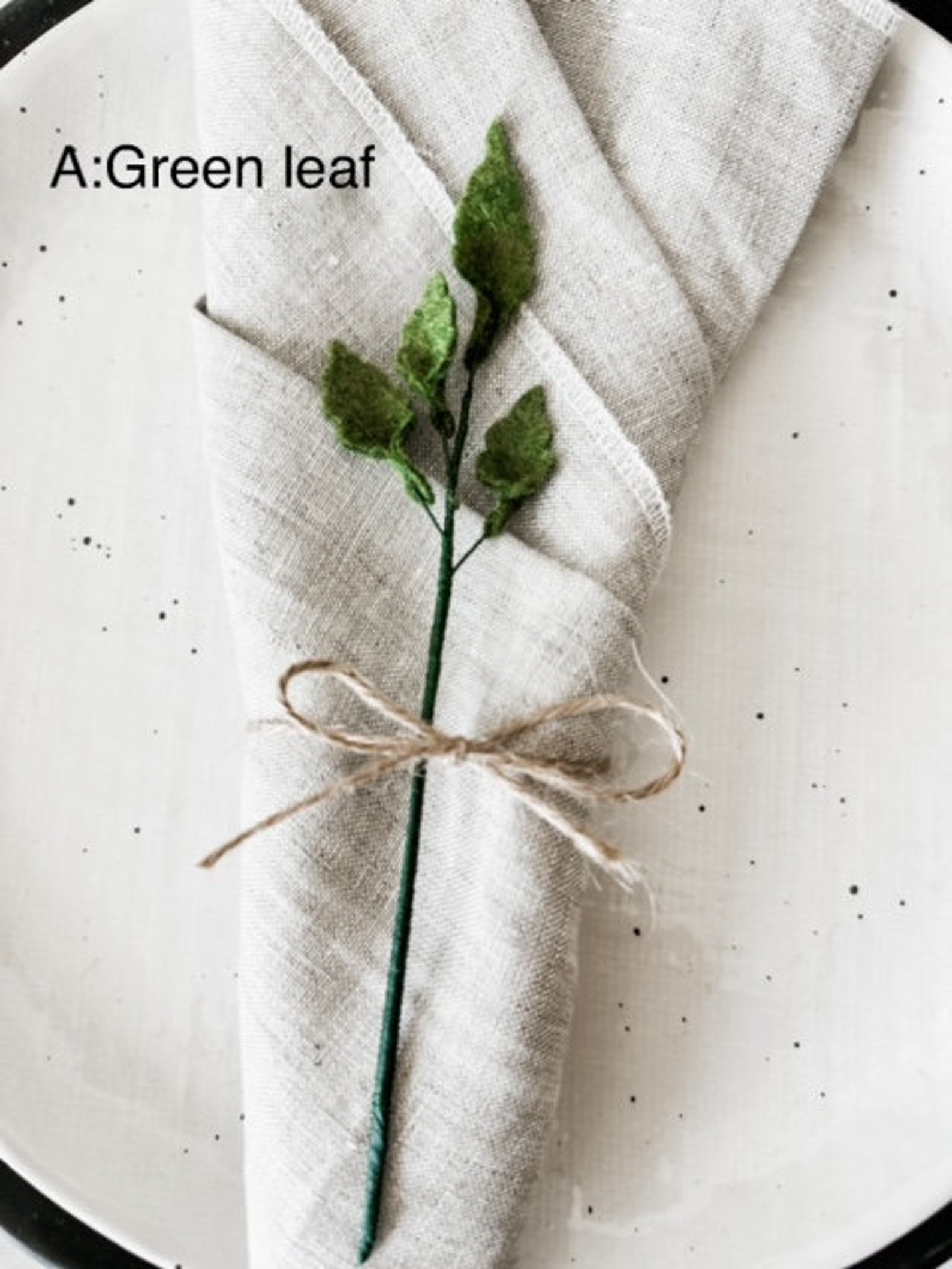 Felt Greenery Stems Place Settings Holiday Table Setting Etsy