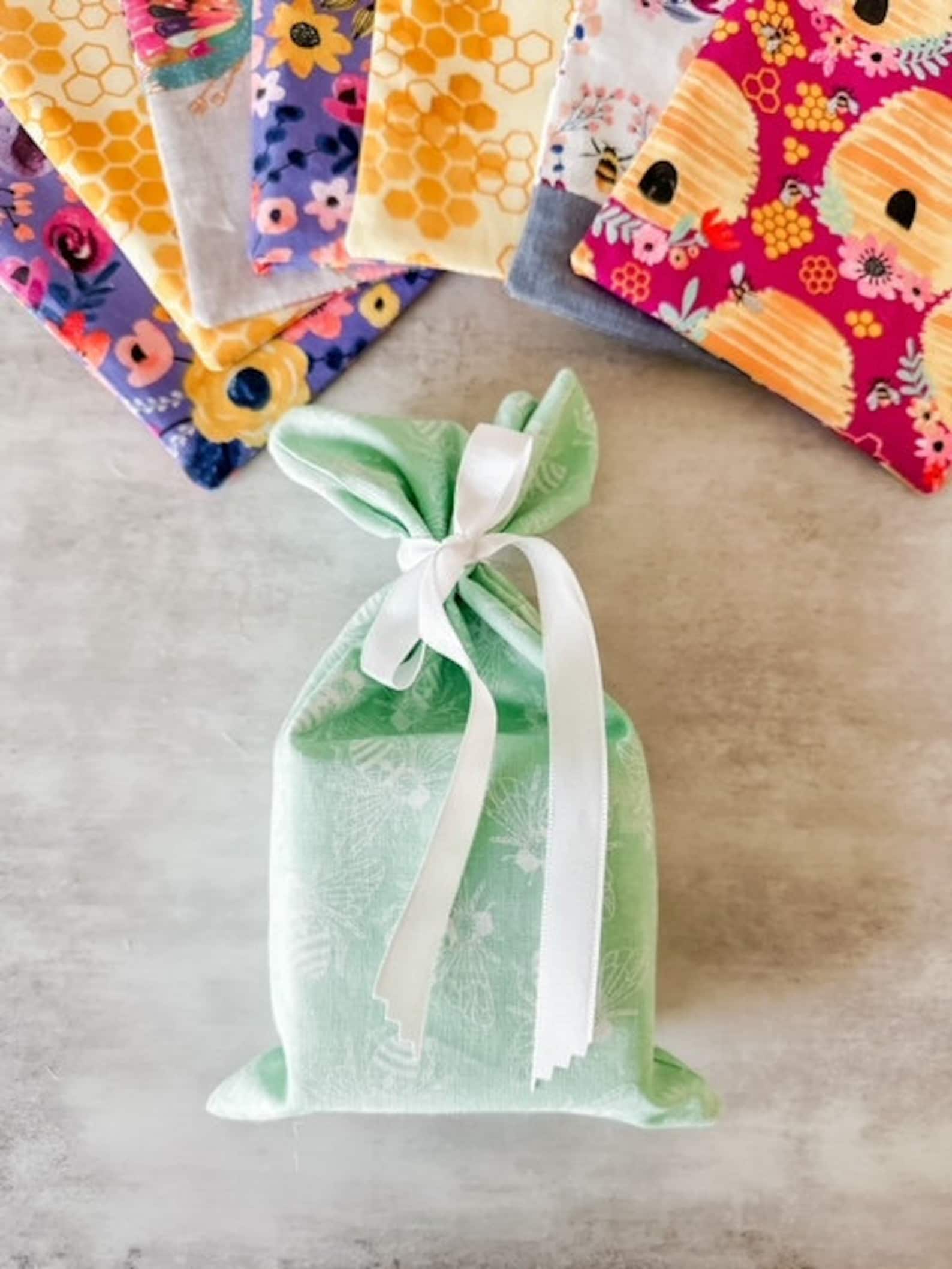 Reusable Fabric Gift Bags, Eco Friendly Wrapping Bag, Gift Wrap, Birds ...