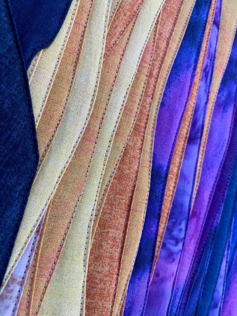 Land to Jewel Skies Fabric Landscape Art Abstract Fabric Etsy