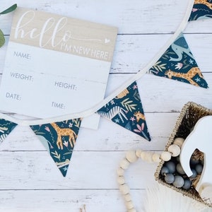 Safari Theme Nursery Decor, Fabric Bunting Banner, Boy Nursery Decor, Bunting Banner, Flags Bunting, Modern Nursery Decor,Nursery Wall Decor