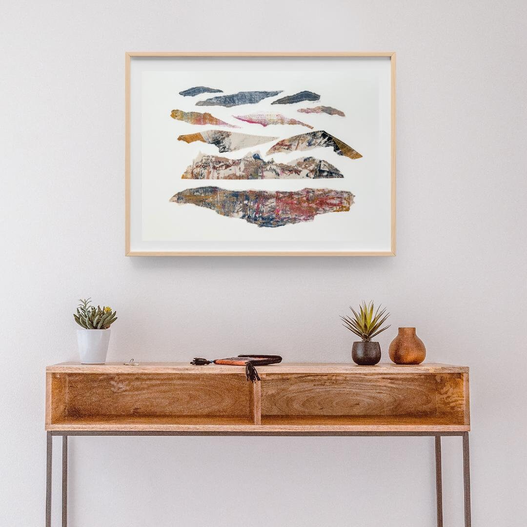 Curated visual reference: Unique Handmade Art Pieces Reference: Unique Handmade Art Painted Paper Collage Gelli Print Original