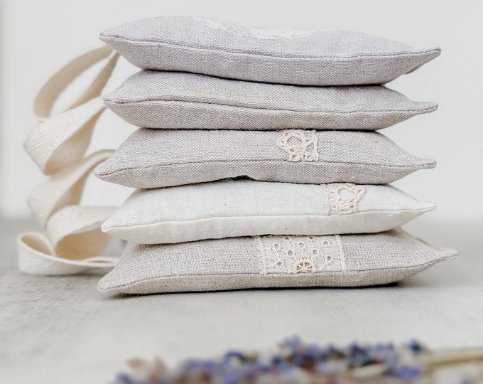 Handmade Linen Lavender Sachet, Lavender Sachet for Drawers, Organic ...