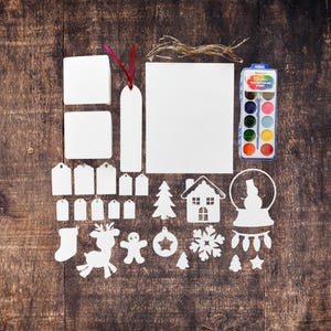 DIY Watercolor Kit,Holiday Card Making Kit, DIY Watercolor Cards,Holiday Gift Tag Painting Kit,Craft Kit,Adult Craft Kit,Kid Craft Kit,Craft