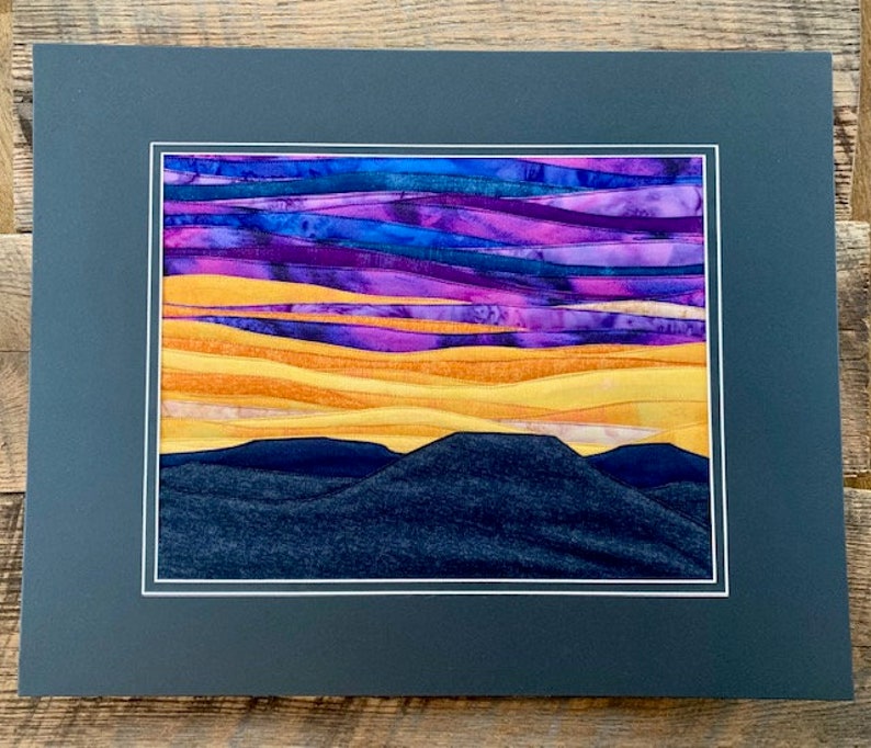 Land to Jewel Skies Fabric Landscape Art Abstract Fabric Etsy