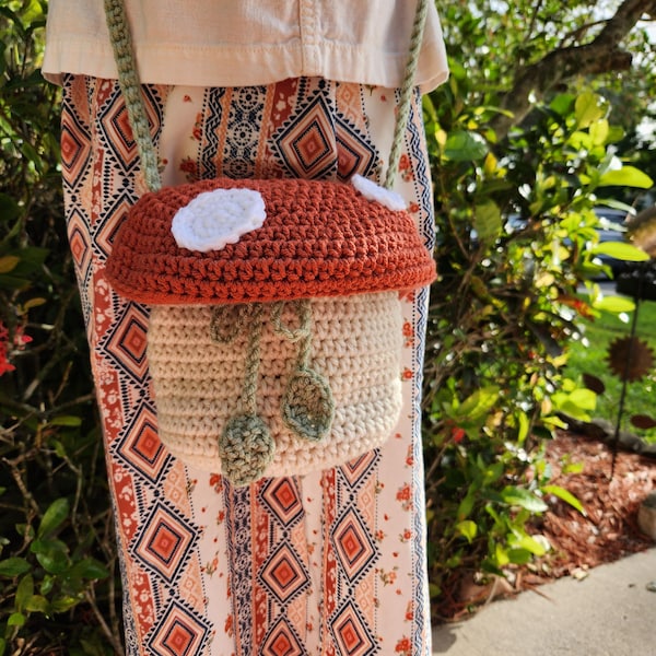 Crossbody Mushroom Bag, Novelty Bag, Crossbody Bag, Crossbody Bucket Bag, Funky Bag, Gift for Her