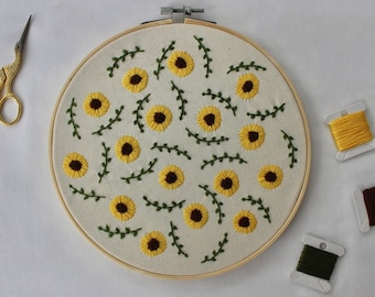 Broderie florale à la main Hoop Art