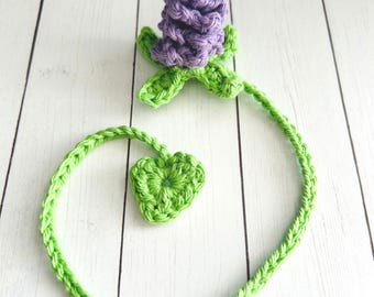 PDF Crochet Pattern:  Lavender Bookmark.  PATTERN ONLY!!