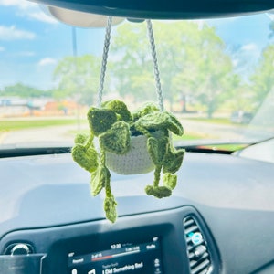 PDF Crochet Pattern - Hanging Plant | Car Plant | Crochet plant for car, heart-shaped leaves hanging plant | PATTERN ONLY!!