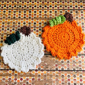 Pumpkin Coasters Crochet Pattern – Fall Home Decor – Digital PDF Crochet Pattern – Autumn Coasters – Beginner Crochet Project