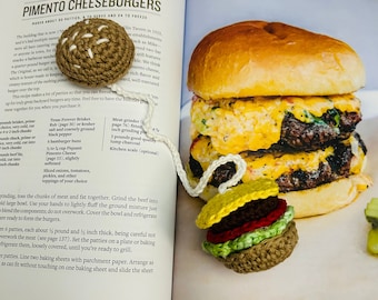 Crochet Cheeseburger Bookmark Pattern | Amigurumi Food Gift (PDF)