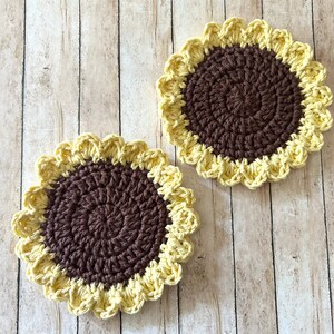 PDF Crochet Pattern: Sunflower Coaster PATTERN ONLY!! - Etsy