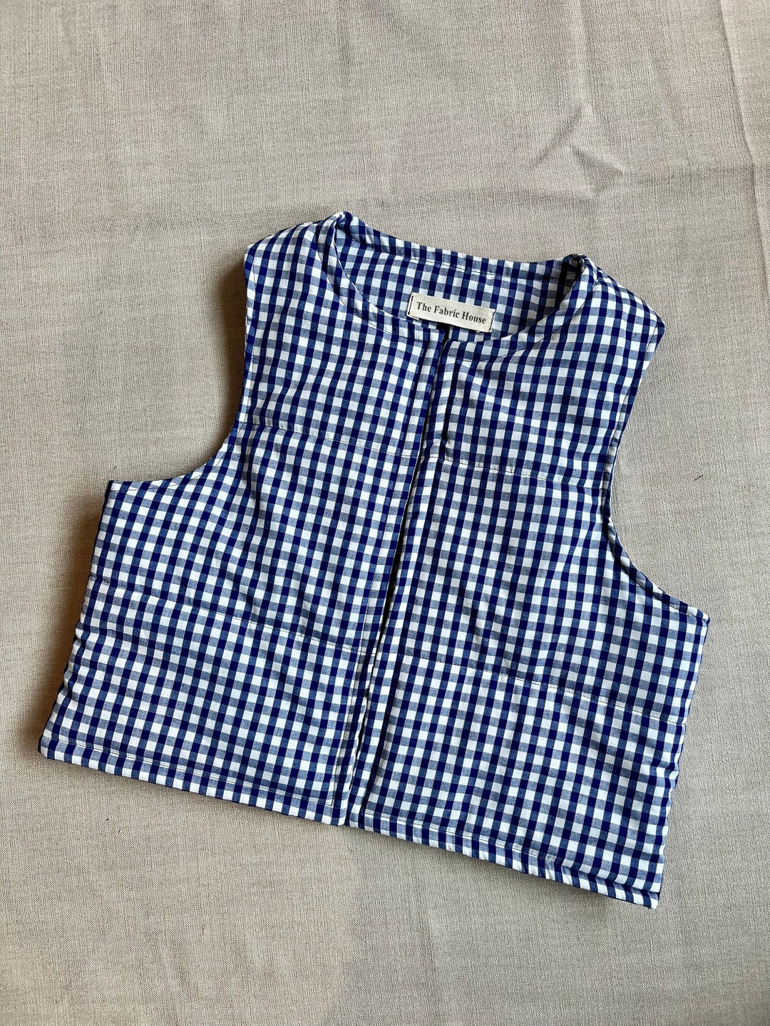 Quincy Gingham Sherpa Vest