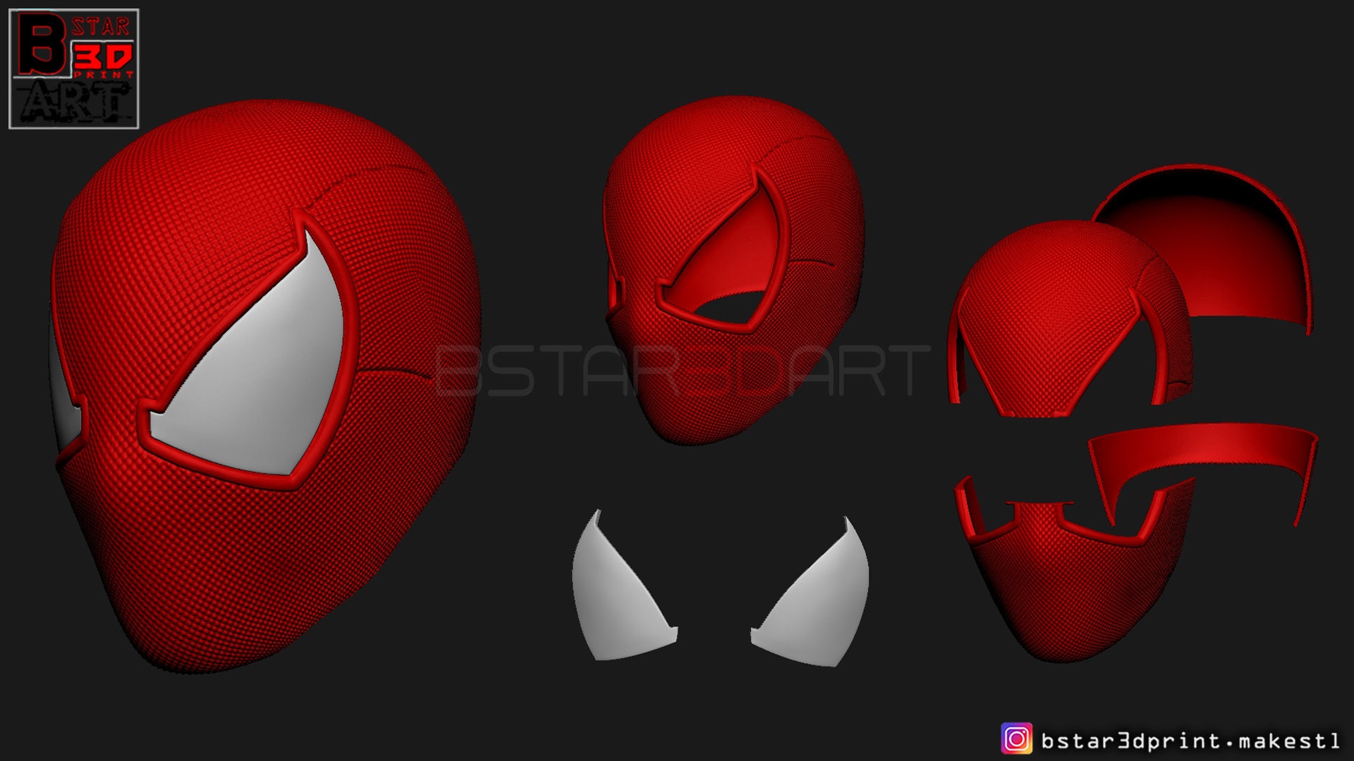 Scarlet Spider mask Spider man Helmet Marvel comics 3D Etsy