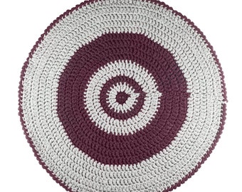 Crocher Rag Rug Violet et Gris